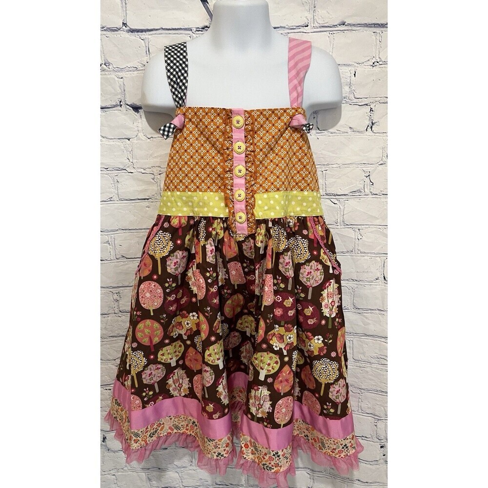 Matilda Jane Cotton Blend Dress Fall Spinning With Joy Knot Tulle Size 8